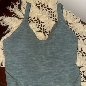 Lululemon Heathered Tidewater Teal Align Cropped Tank Bra Size 6 Blue